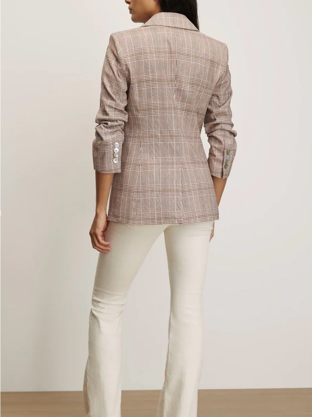 2026 Authentic Veronica Beard Clayton Plaid Dickey Jacket in Raisin Multi - Picture 5 of 13